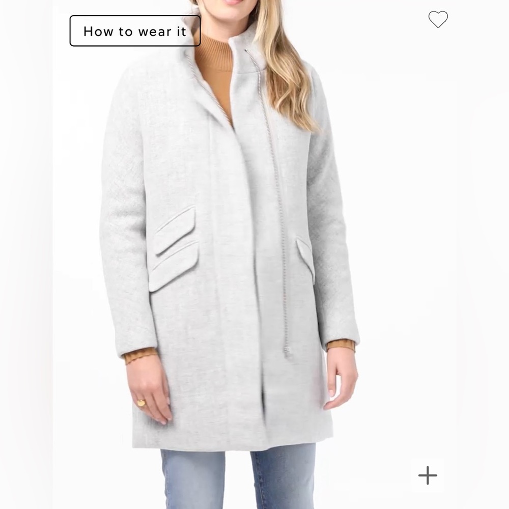 J. Crew cocoon Italian stadium wool coat, like new